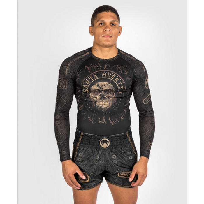 Рашгард - Venum Santa Muerte Dark Side - Rashguard Long Sleeves - Black/Brown​